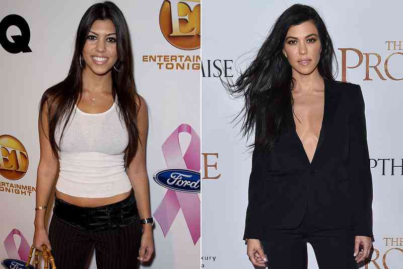 kourtney kardashian then and now