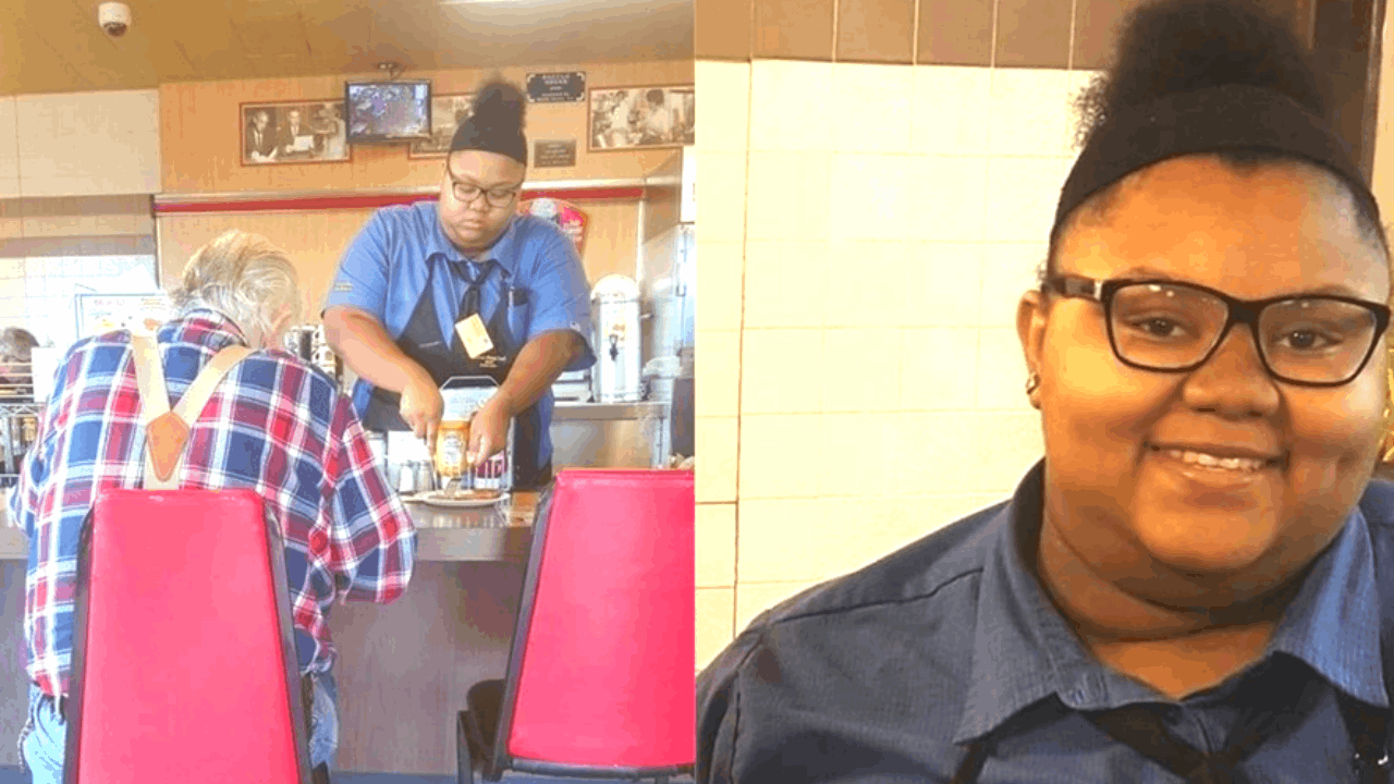 This Waitress Was Being Filmed By A Customer and Had No Idea